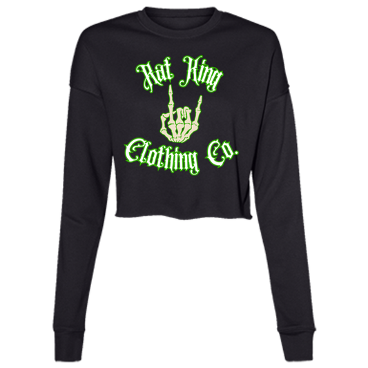 Hot Green Ladies' Cropped Fleece Crew