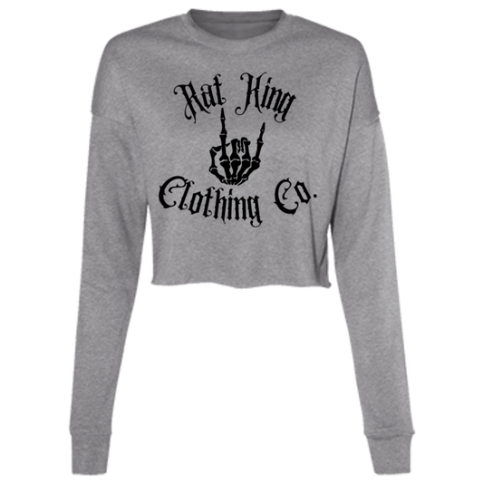 All Black Logo Ladies' Cropped Fleece Crew