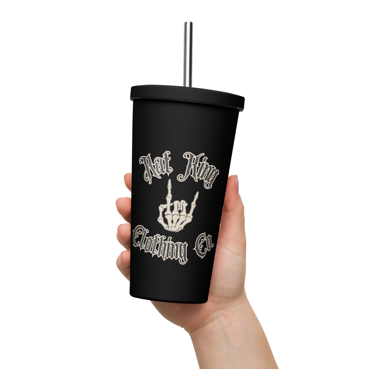 Insulated tumbler with a straw