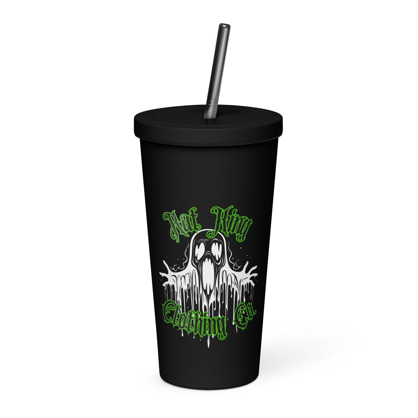 Insulated tumbler with a straw