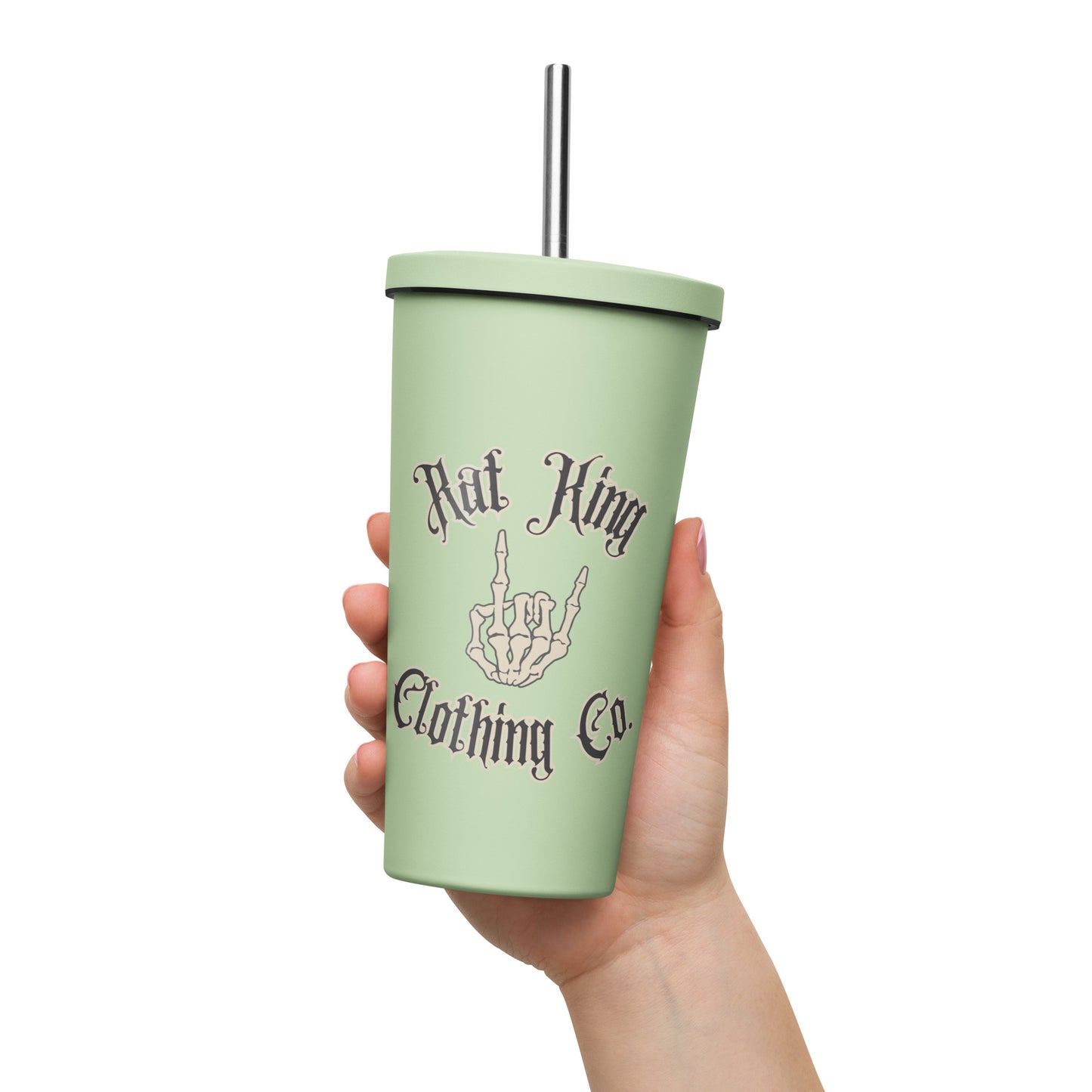 Insulated tumbler with a straw