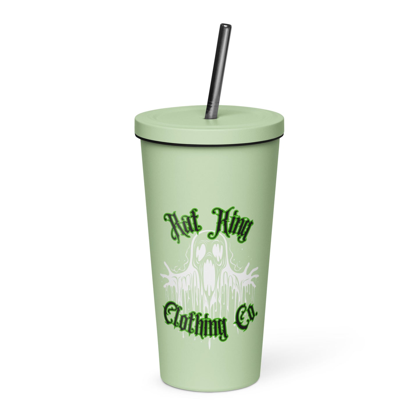 Insulated tumbler with a straw