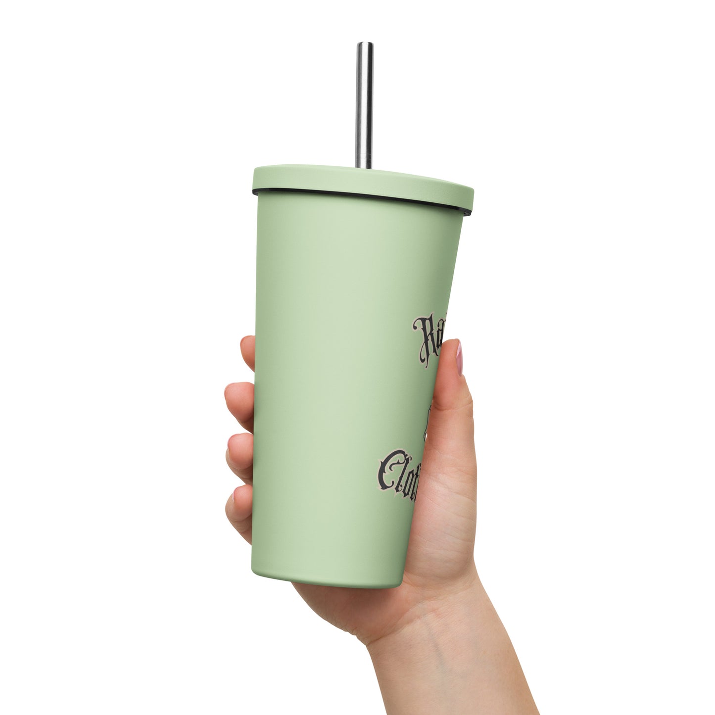 Insulated tumbler with a straw