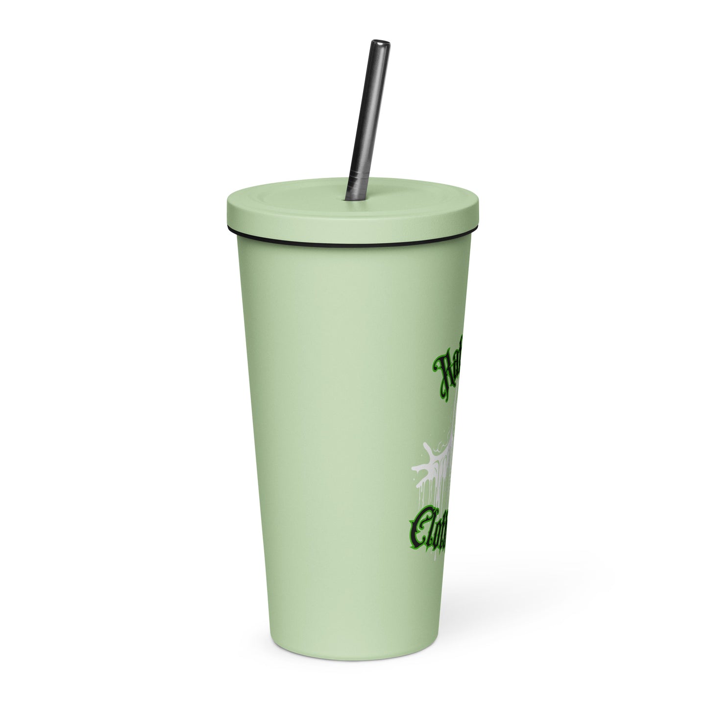 Insulated tumbler with a straw