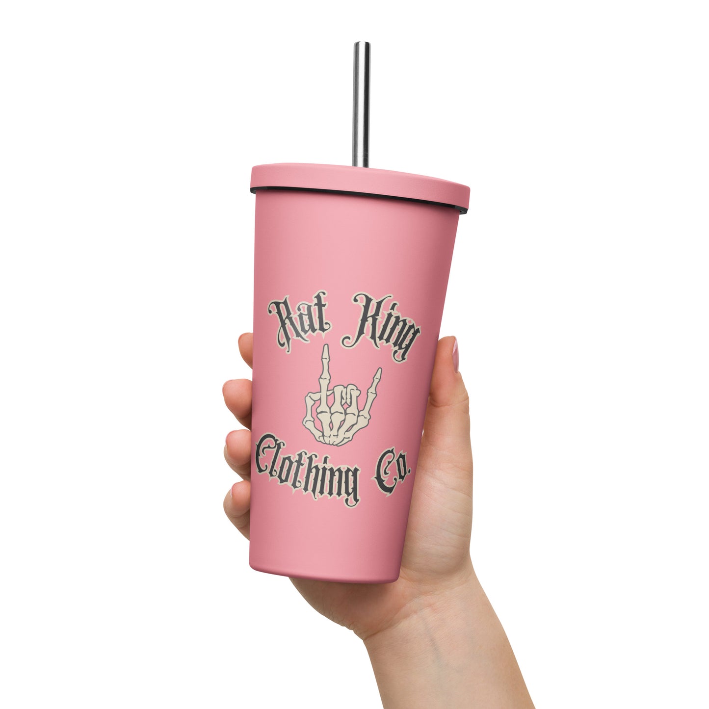 Insulated tumbler with a straw