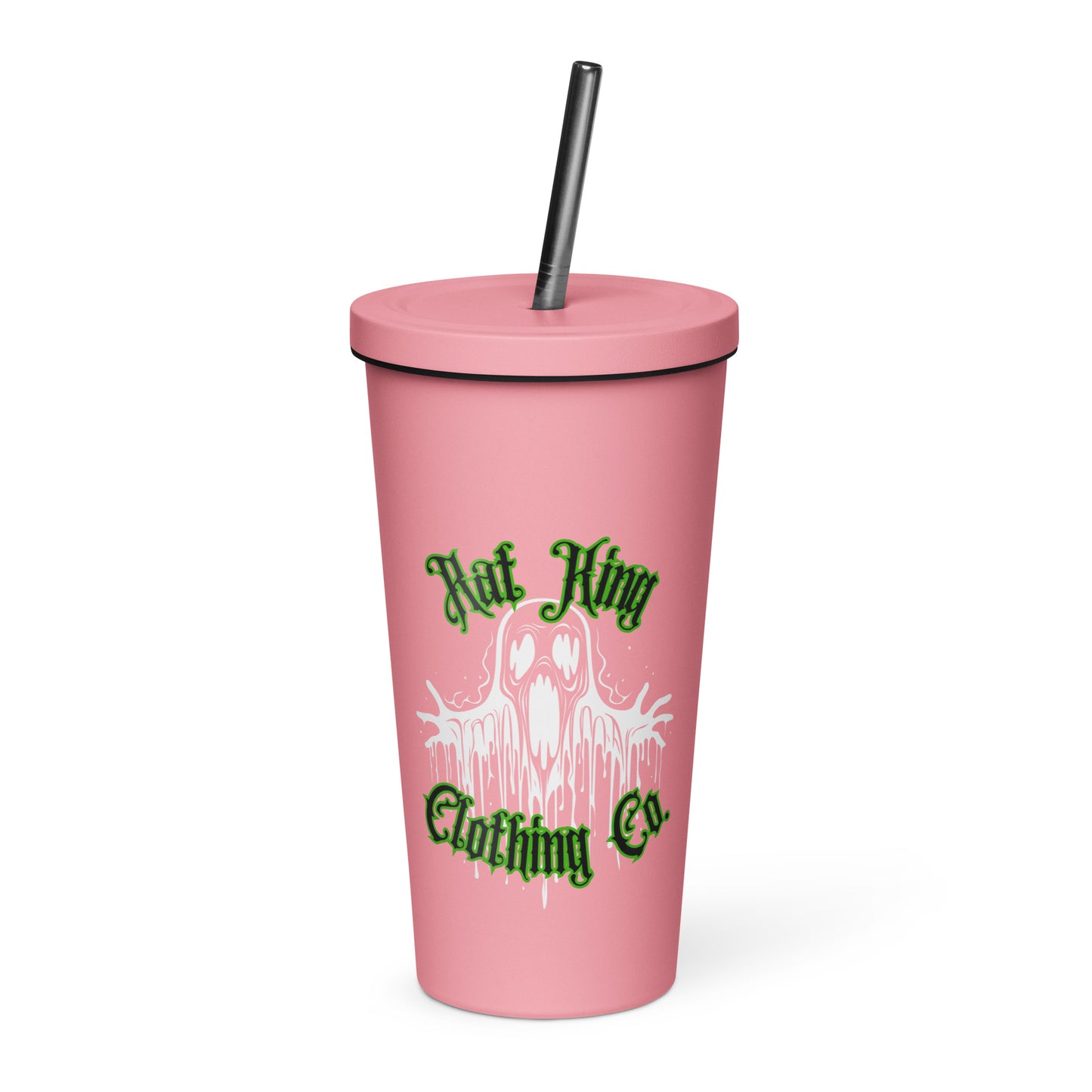 Insulated tumbler with a straw