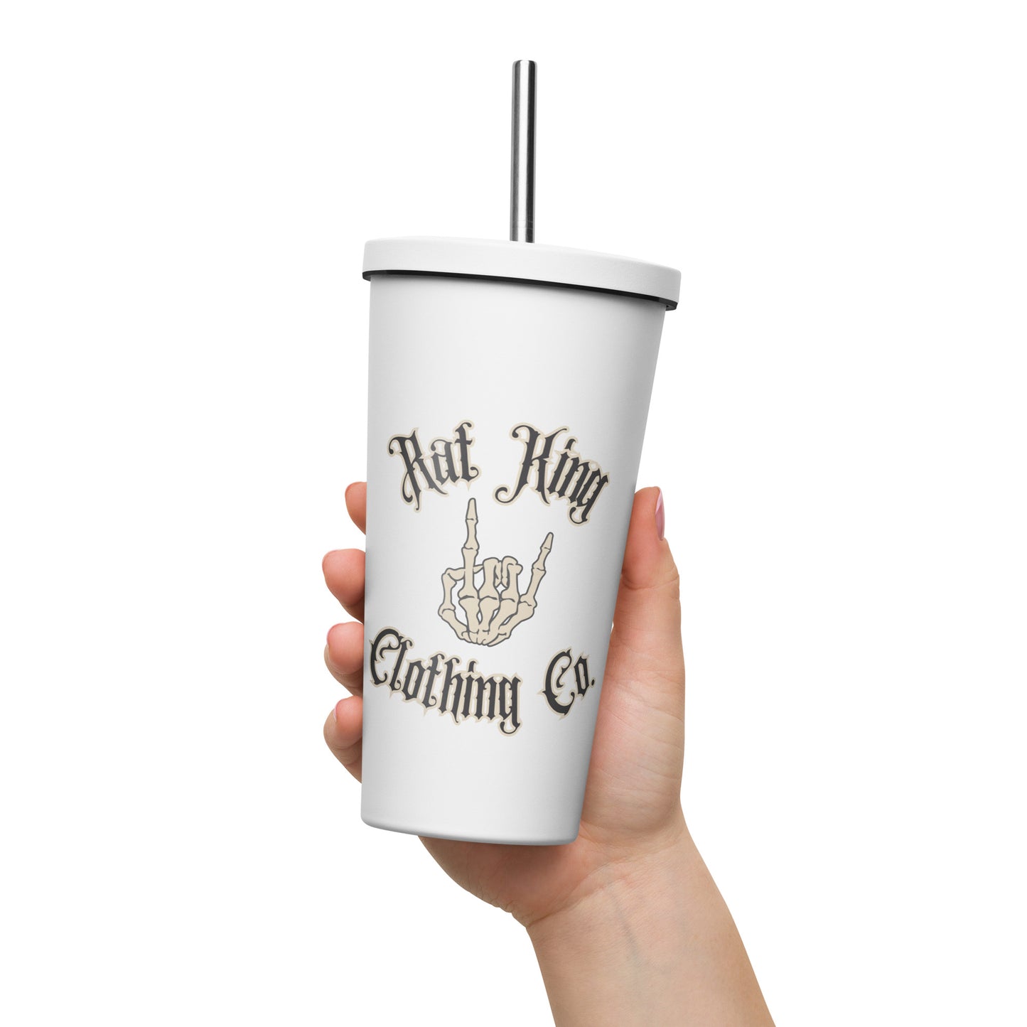 Insulated tumbler with a straw