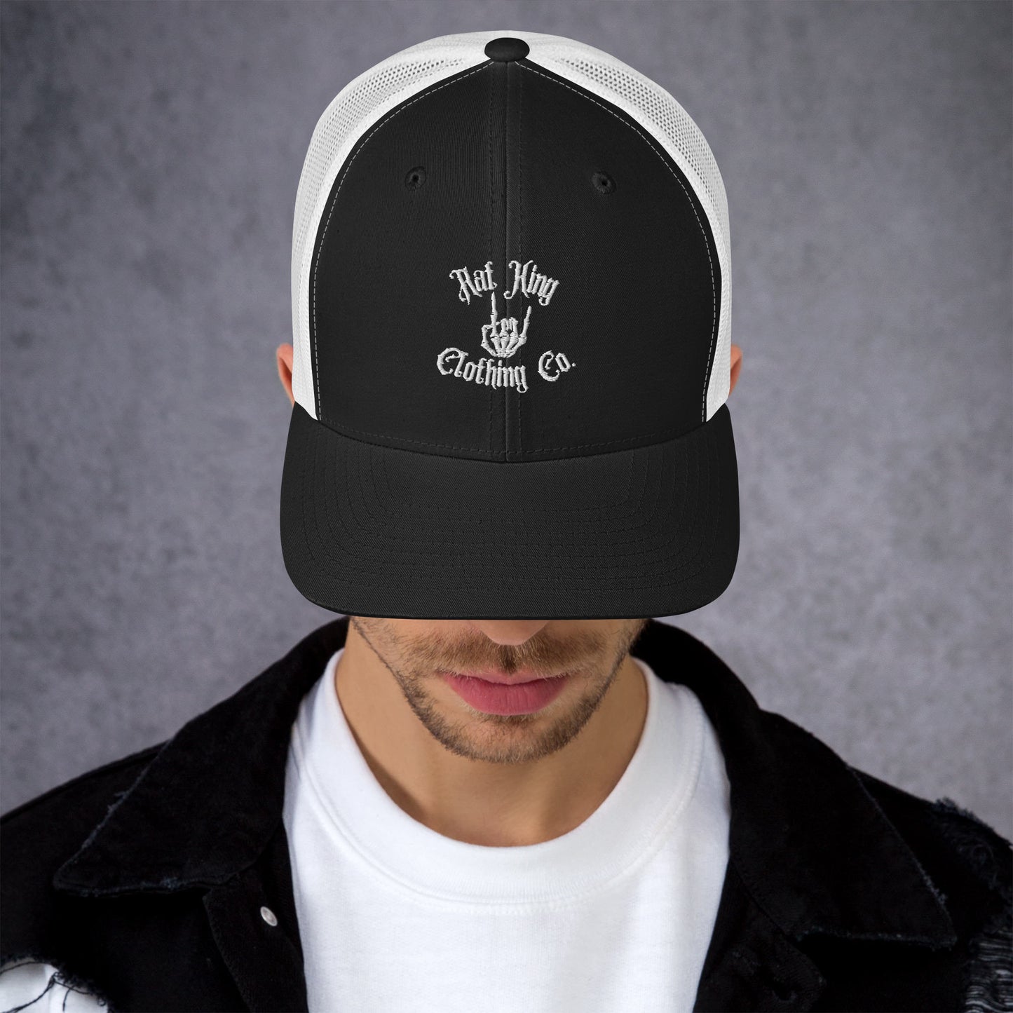 Trucker Cap Embroidered White Logo