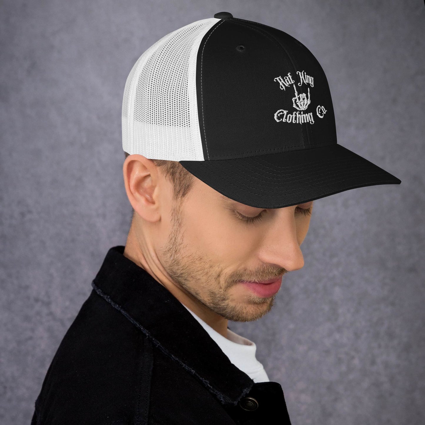 Trucker Cap Embroidered White Logo