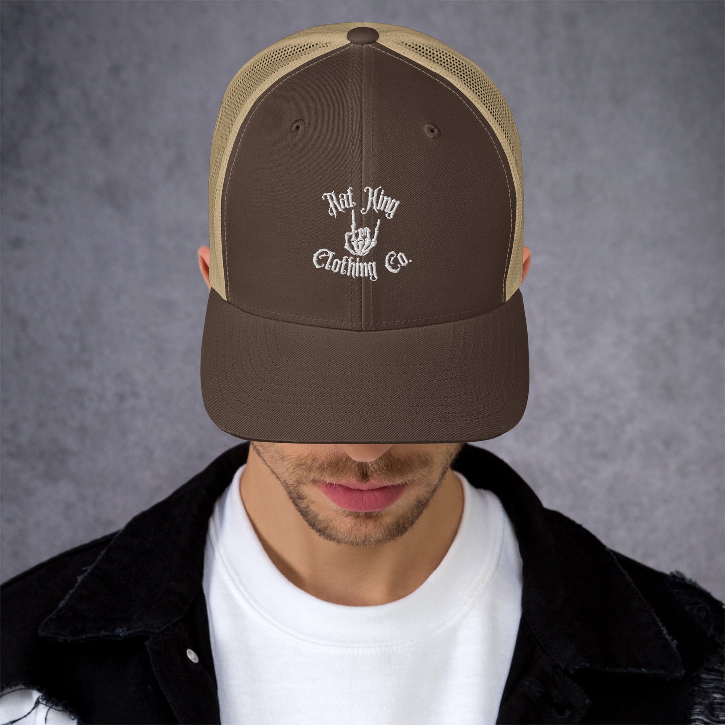 Trucker Cap Embroidered White Logo