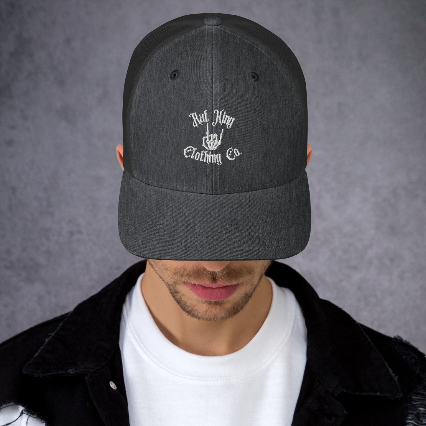 Trucker Cap Embroidered White Logo