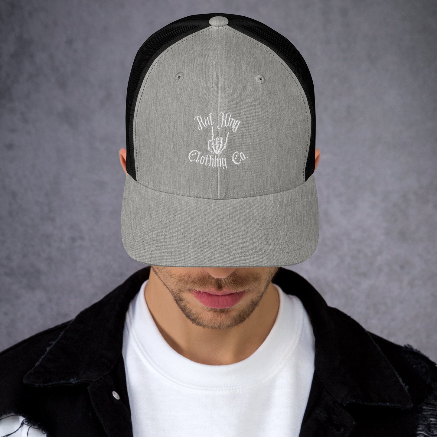 Trucker Cap Embroidered White Logo