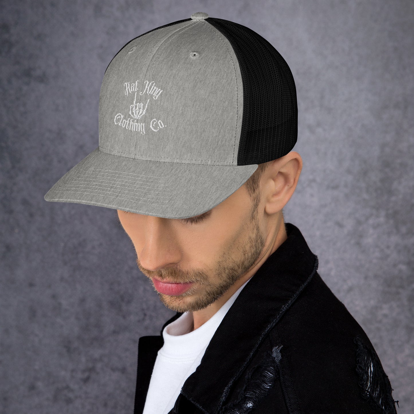 Trucker Cap Embroidered White Logo