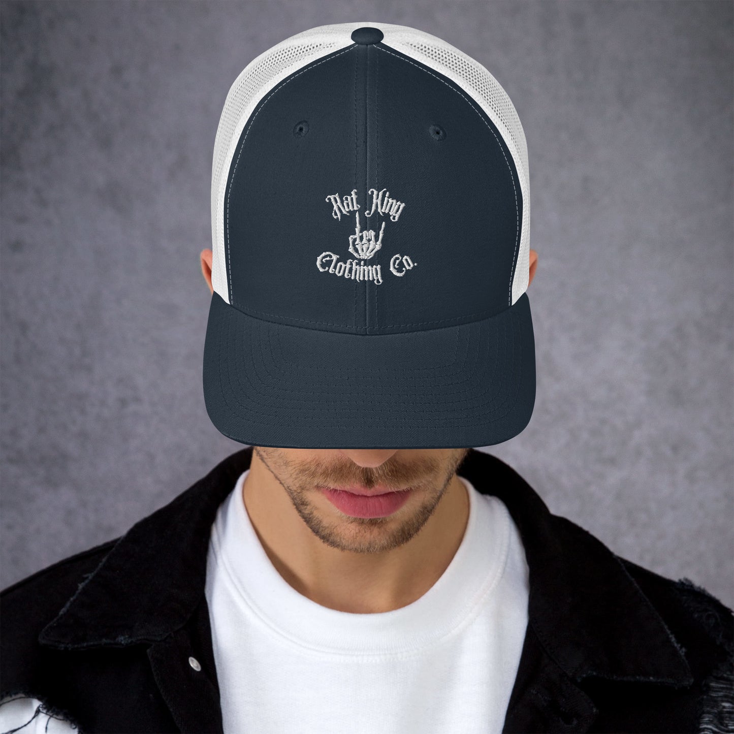 Trucker Cap Embroidered White Logo