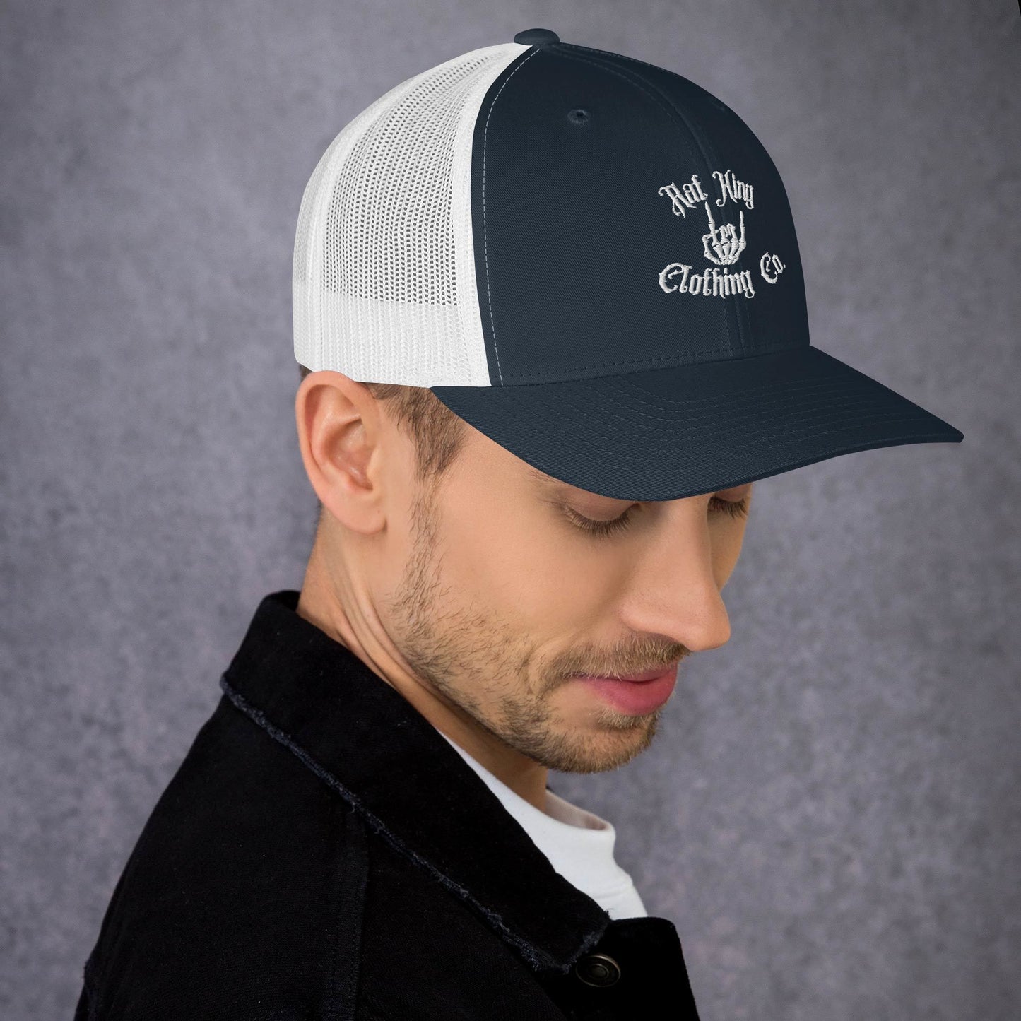 Trucker Cap Embroidered White Logo