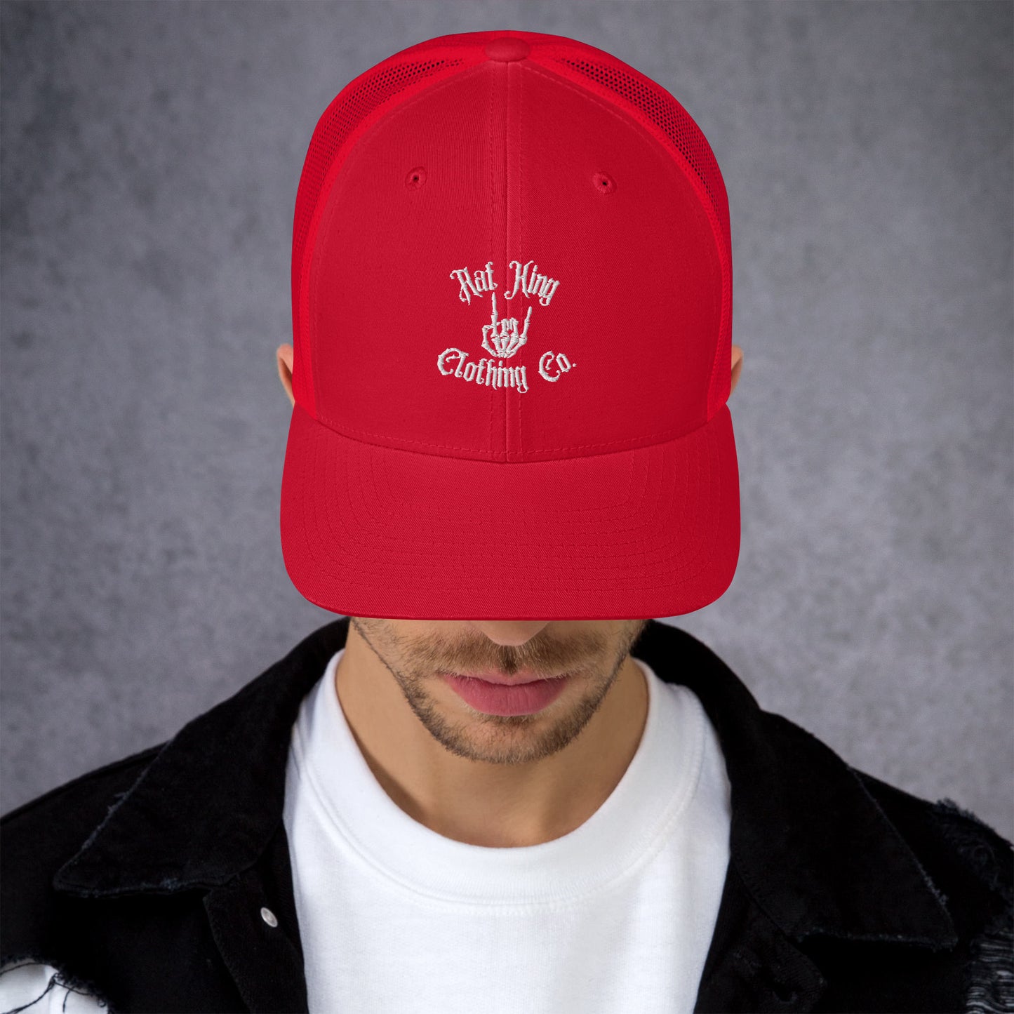 Trucker Cap Embroidered White Logo