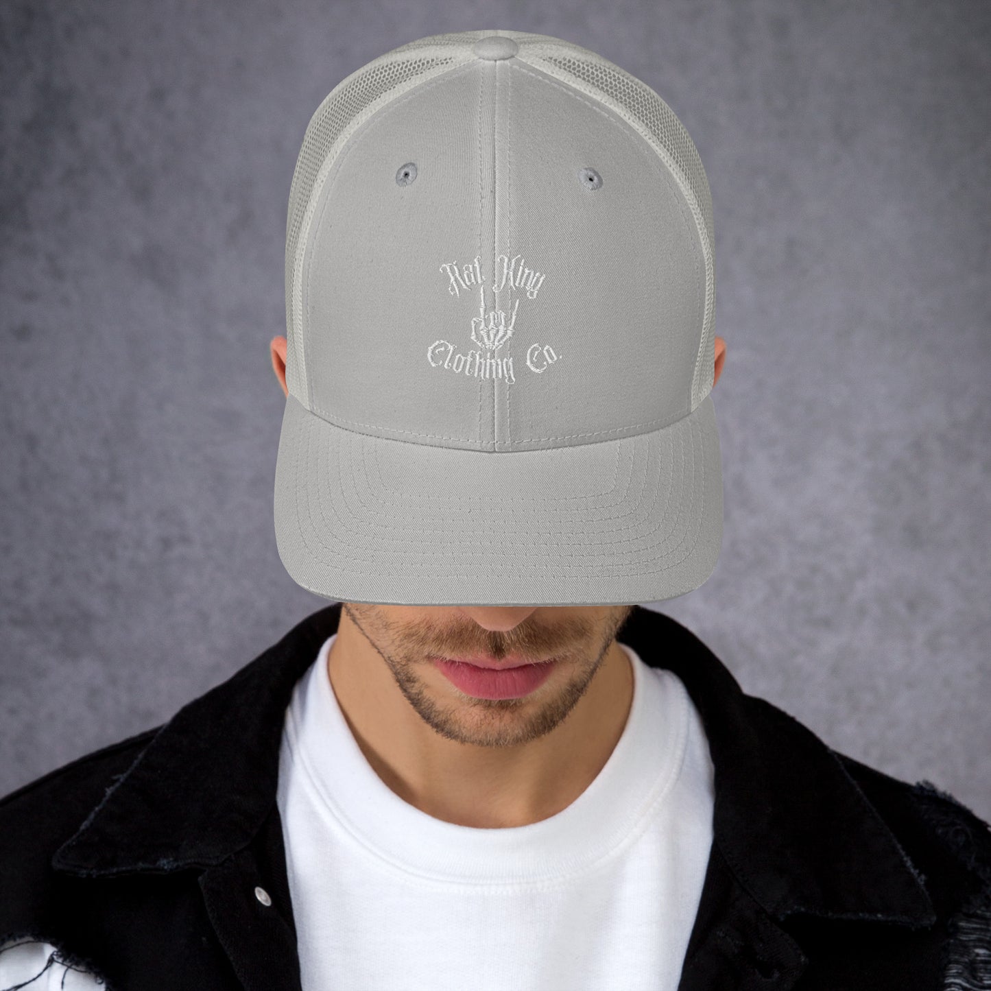 Trucker Cap Embroidered White Logo