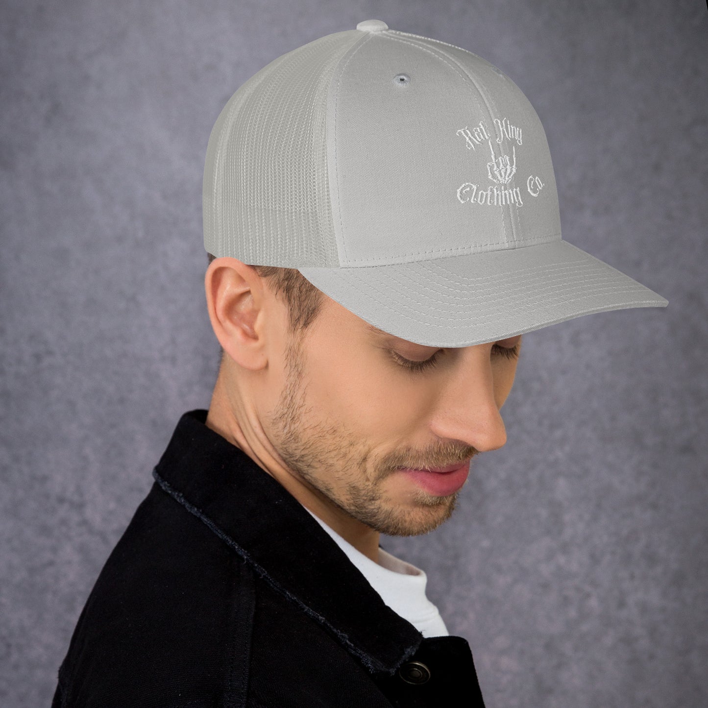 Trucker Cap Embroidered White Logo