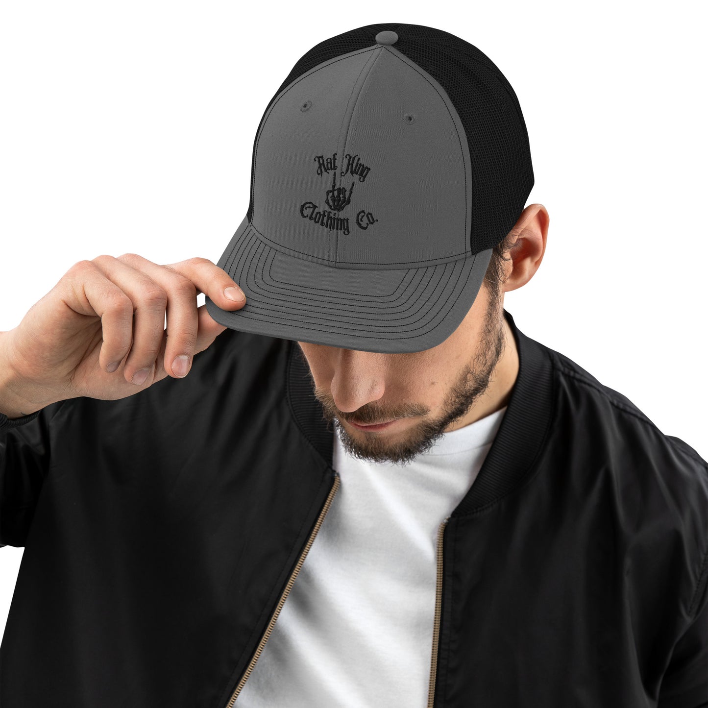 Trucker Cap Black Embroidered Logo Richardson 112